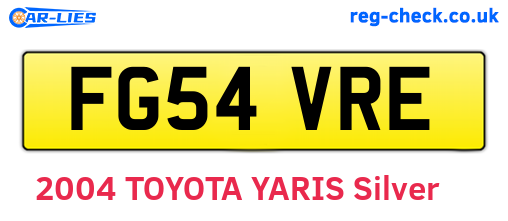 FG54VRE are the vehicle registration plates.