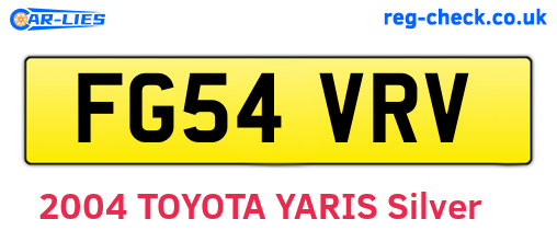 FG54VRV are the vehicle registration plates.