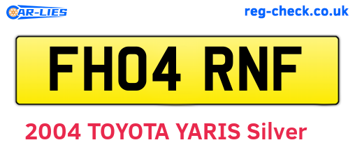 FH04RNF are the vehicle registration plates.