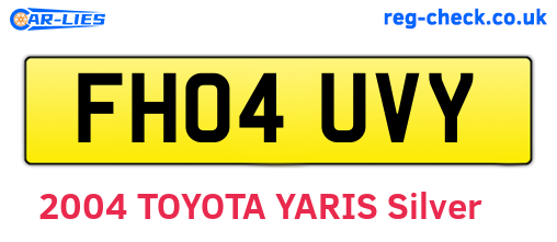 FH04UVY are the vehicle registration plates.