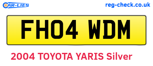 FH04WDM are the vehicle registration plates.