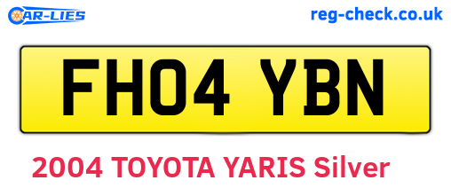 FH04YBN are the vehicle registration plates.