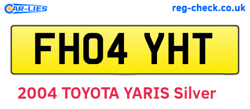FH04YHT are the vehicle registration plates.