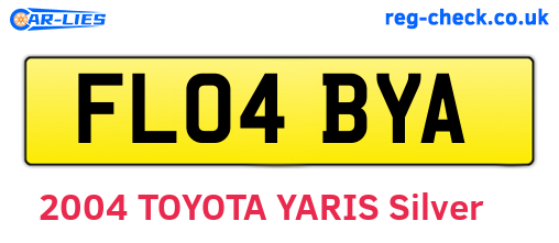 FL04BYA are the vehicle registration plates.