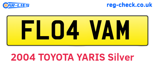 FL04VAM are the vehicle registration plates.