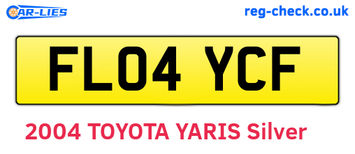 FL04YCF are the vehicle registration plates.