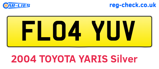 FL04YUV are the vehicle registration plates.