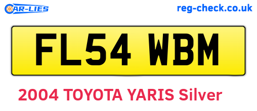 FL54WBM are the vehicle registration plates.