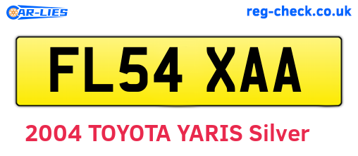 FL54XAA are the vehicle registration plates.