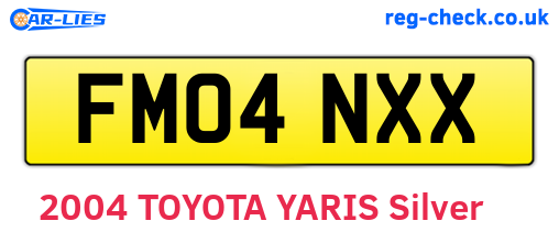 FM04NXX are the vehicle registration plates.