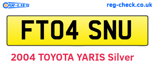 FT04SNU are the vehicle registration plates.