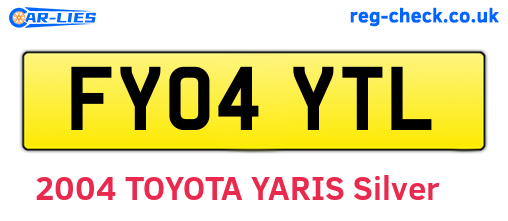 FY04YTL are the vehicle registration plates.