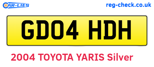 GD04HDH are the vehicle registration plates.