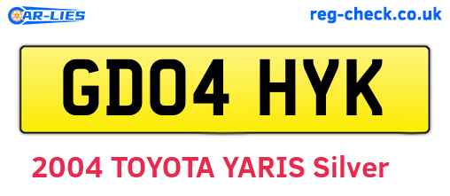 GD04HYK are the vehicle registration plates.