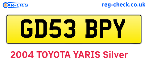 GD53BPY are the vehicle registration plates.