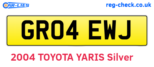 GR04EWJ are the vehicle registration plates.