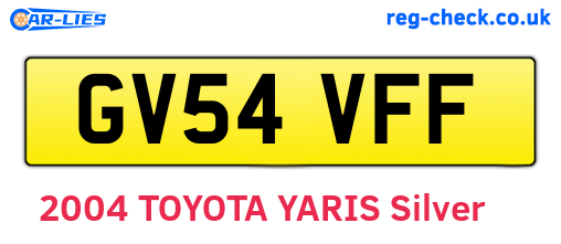 GV54VFF are the vehicle registration plates.