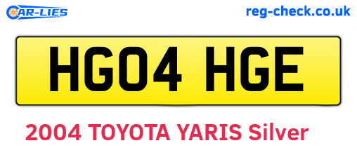 HG04HGE are the vehicle registration plates.