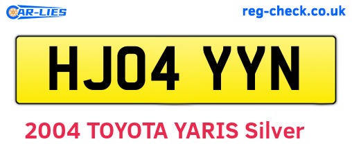 HJ04YYN are the vehicle registration plates.