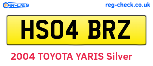 HS04BRZ are the vehicle registration plates.