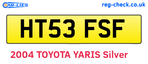 HT53FSF are the vehicle registration plates.