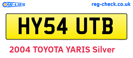 HY54UTB are the vehicle registration plates.