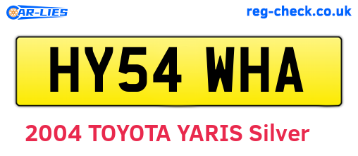 HY54WHA are the vehicle registration plates.