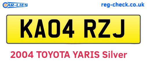 KA04RZJ are the vehicle registration plates.
