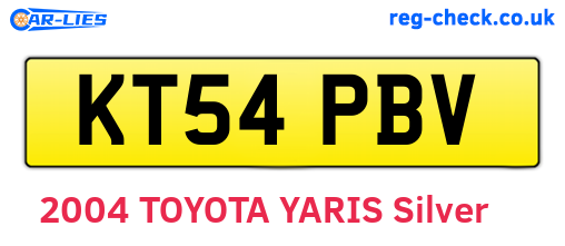 KT54PBV are the vehicle registration plates.