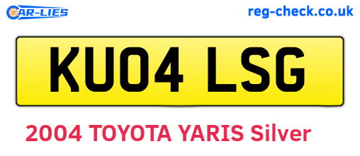 KU04LSG are the vehicle registration plates.