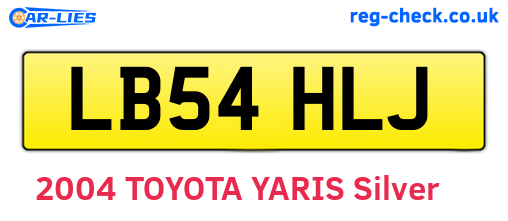 LB54HLJ are the vehicle registration plates.