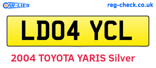 LD04YCL are the vehicle registration plates.