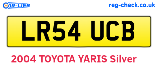 LR54UCB are the vehicle registration plates.