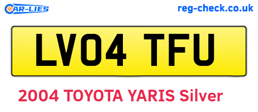 LV04TFU are the vehicle registration plates.