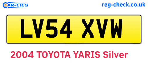 LV54XVW are the vehicle registration plates.