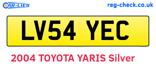 LV54YEC are the vehicle registration plates.