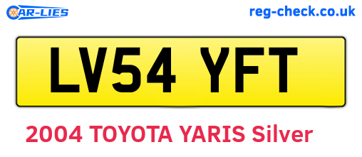 LV54YFT are the vehicle registration plates.