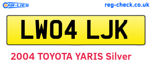 LW04LJK are the vehicle registration plates.