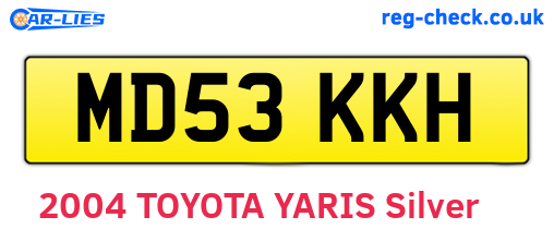 MD53KKH are the vehicle registration plates.