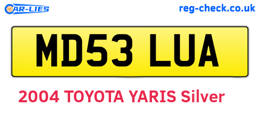 MD53LUA are the vehicle registration plates.