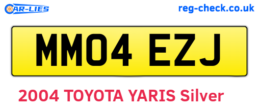 MM04EZJ are the vehicle registration plates.