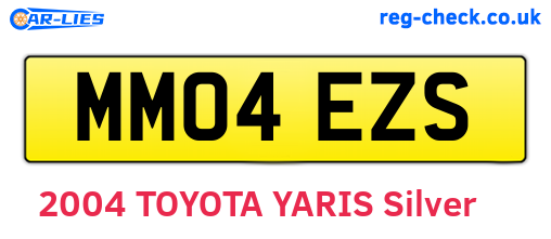 MM04EZS are the vehicle registration plates.