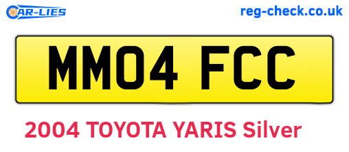 MM04FCC are the vehicle registration plates.
