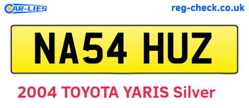 NA54HUZ are the vehicle registration plates.