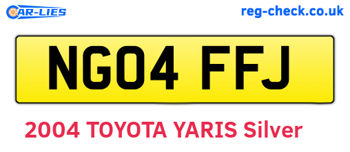 NG04FFJ are the vehicle registration plates.