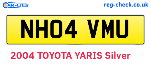 NH04VMU are the vehicle registration plates.
