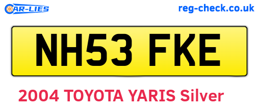 NH53FKE are the vehicle registration plates.