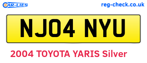 NJ04NYU are the vehicle registration plates.