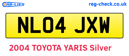 NL04JXW are the vehicle registration plates.