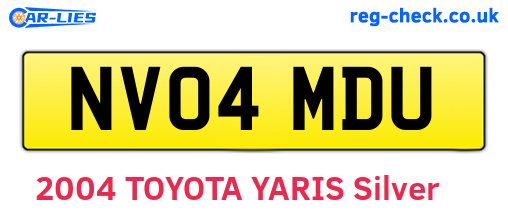 NV04MDU are the vehicle registration plates.